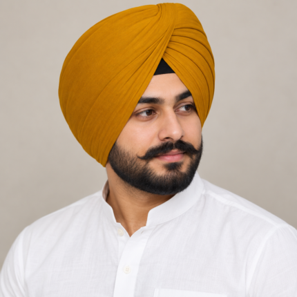 Mustard Gold Premium Full Voile Turban Fabric - Punjabi Threads product image 1