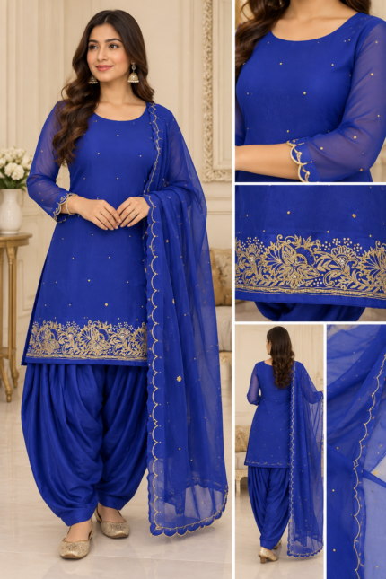 Royal Blue Patiala Suit Set - Punjabi Threads product image 1