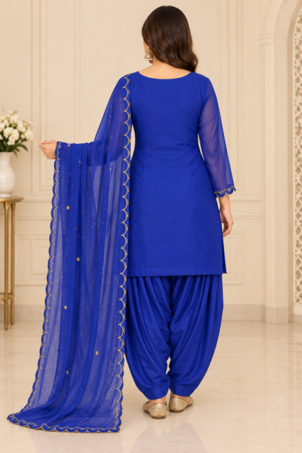 Royal Blue Patiala Suit Set - Punjabi Threads product image 2