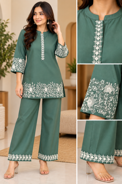 Sage Green Co-Ord Set - Punjabi Threads product image 2