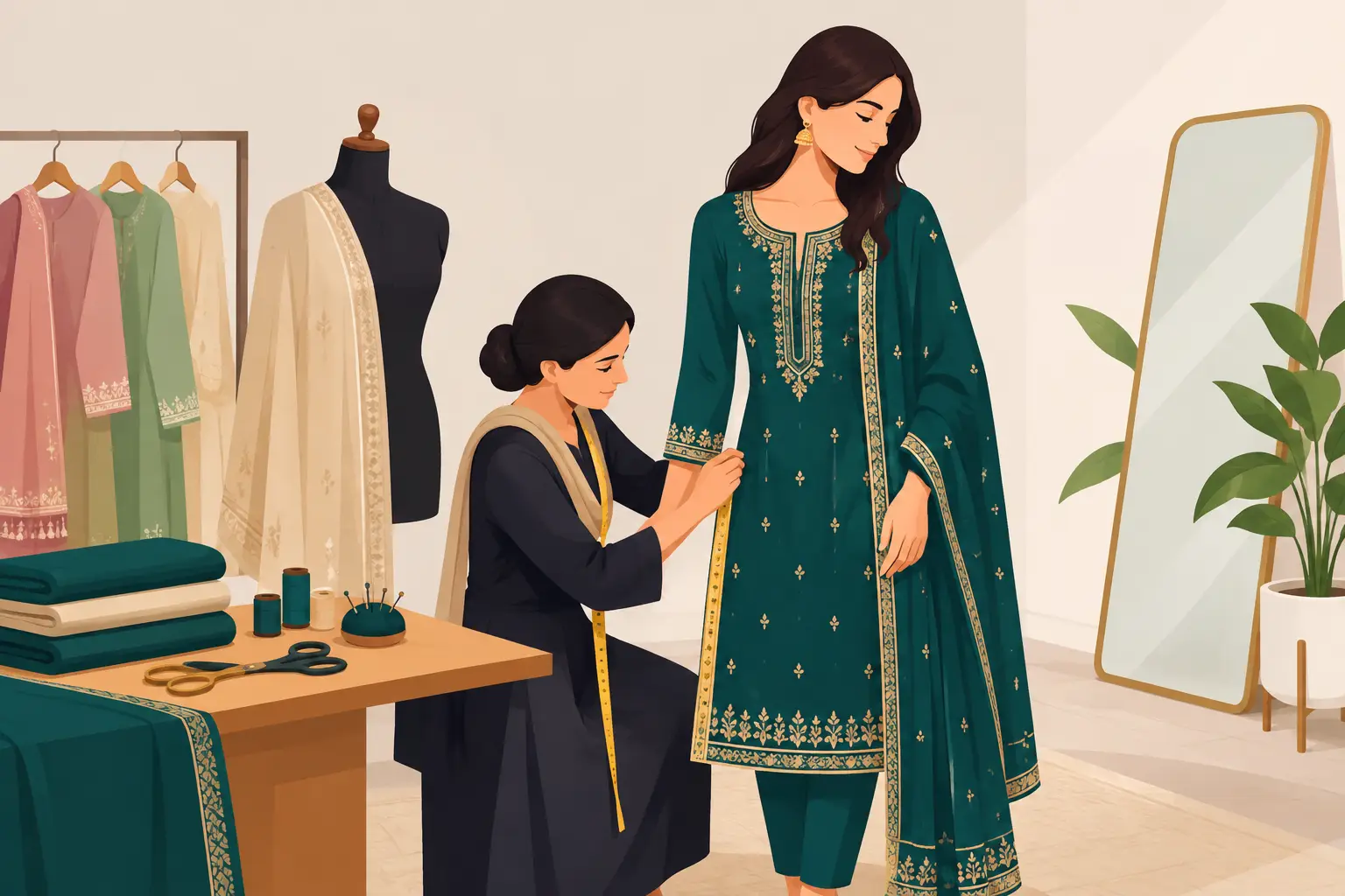 Custom Pakistani Suit Stitching for Your Best Fit