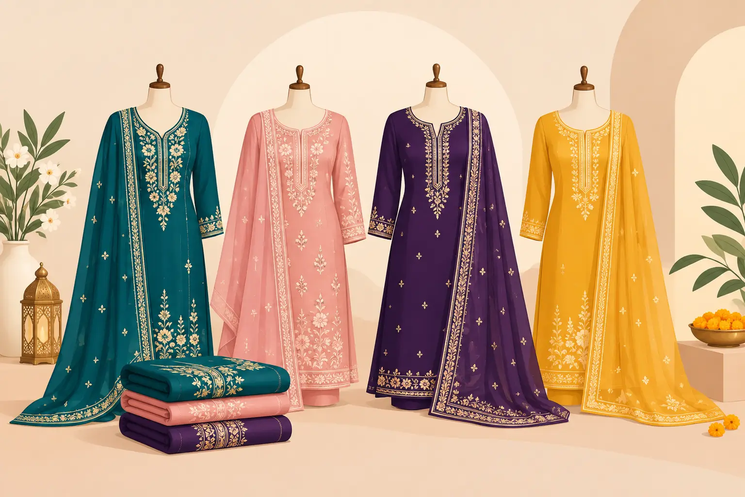 Embroidered Dress Materials for Every Celebration
