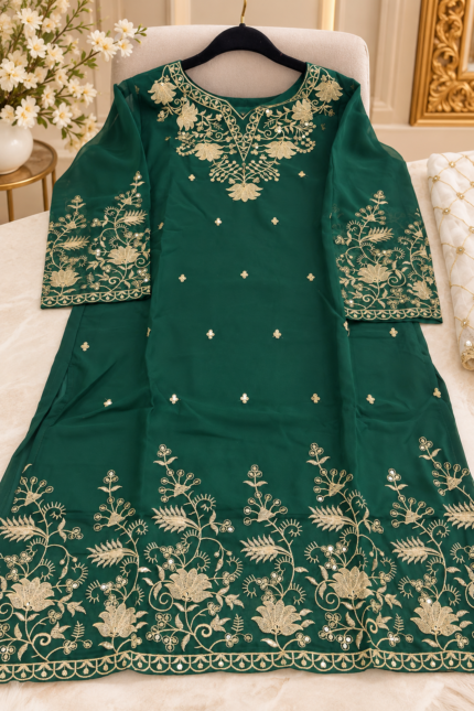 Emerald Green Kurta Set - Punjabi Threads product image 1