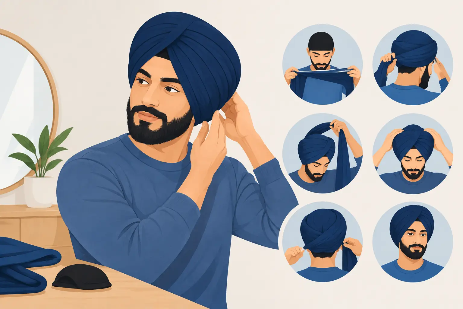 How to Tie a Sikh Turban Respectfully at Home